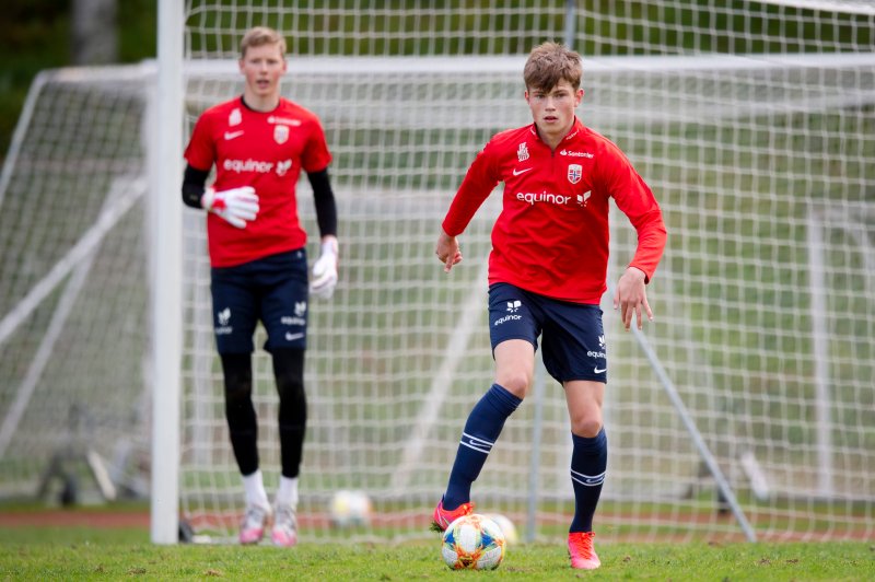 Nikolai Hopland på U17-samling tidligere i år. Foto: Nils Jakobsson / BILDBYRÅN