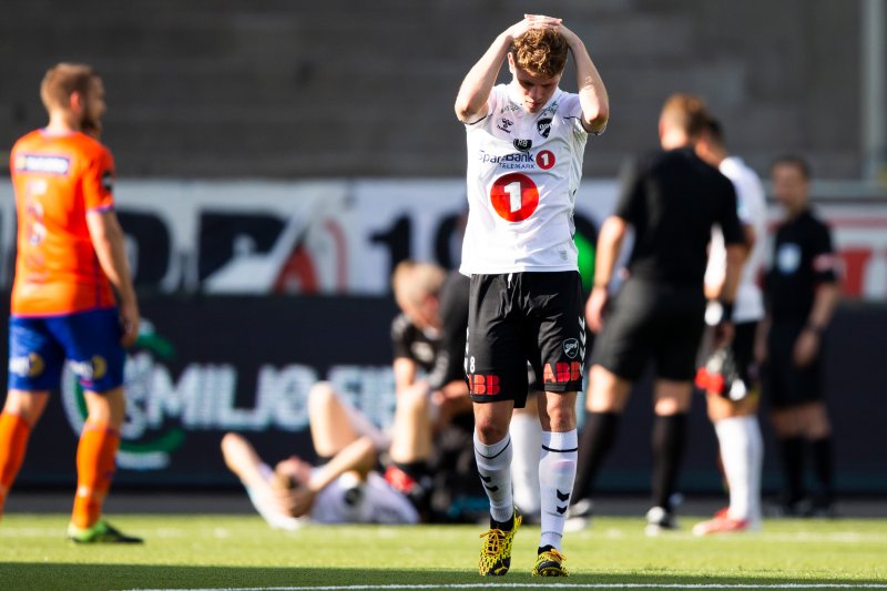 Skien 20200725. Odds Markus André Kaasa i eliteseriekampen i fotball mellom Odd og Aalesund på Skagerak Arena.Foto: Trond Reidar Teigen / NTB scanpix