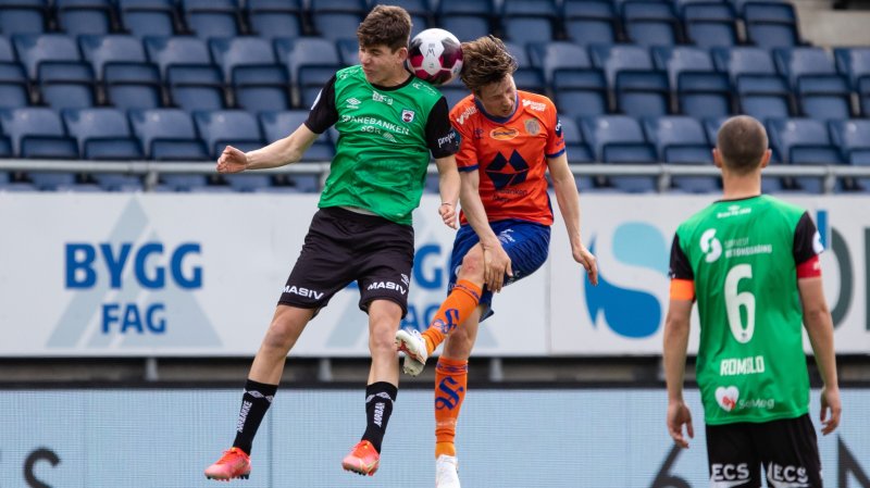 Fotball , 15 Mai 2021 , OBOS-ligaen, AaFK - Bryne, Bjarne Langeland , Kristoffer Ødemarksbakken, Foto: Srdan Mudrinic, Digitalsport